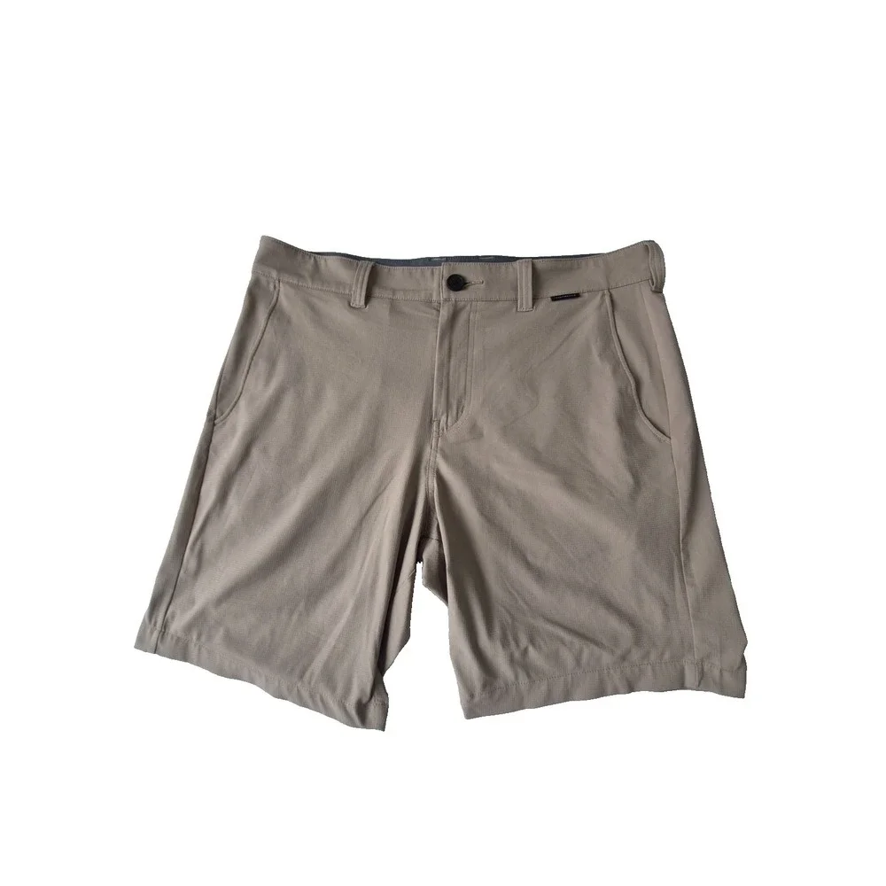 TravisMathew Golf Shorts Mens 33 Beige Stretch Performance Casual Flat Front 10